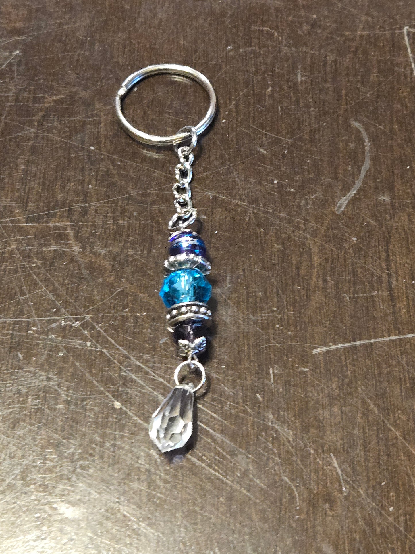 Blue and Purple Crystal Keychain